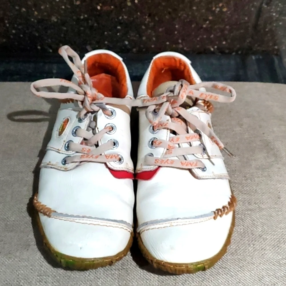TMA EYES HAND STITCHING SNEAKERS GERMANY UPPER LEATHER WOMENS SIZE 7.5 PATCHWORK